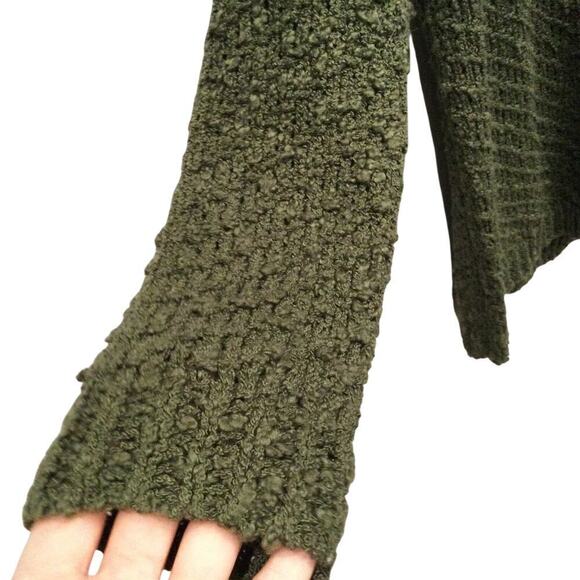 ASTR The Label V-Neck Sweater Womens M Hunter Green Distressed Oversized Tunic - Picture 6 of 8